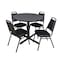 Cain Cain Round Table & Chair Set, Wood, Metal, Vinyl Top, Grey TB42RNDGY29BK - alternate 1